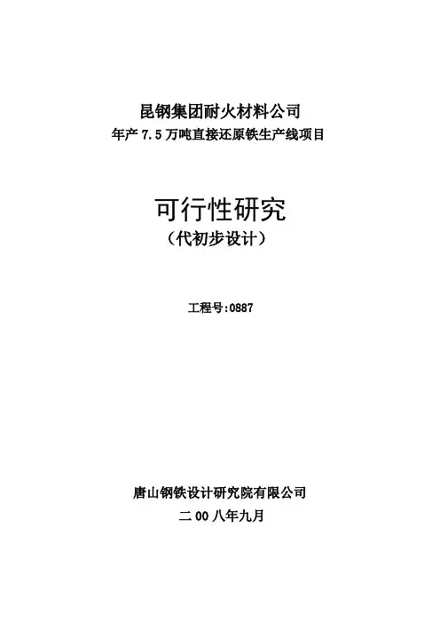 直接还原铁可研范例