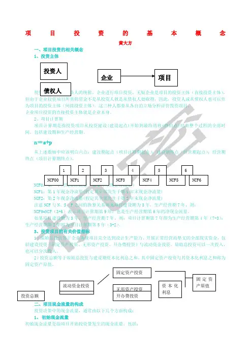 项目投资的基本概念