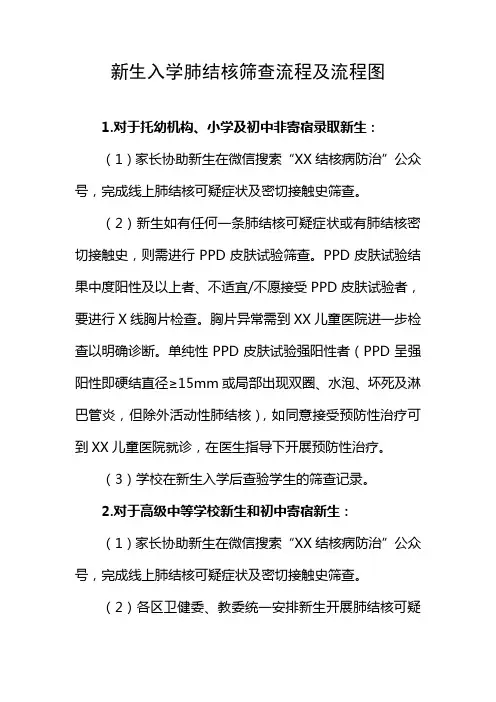 新生入学肺结核筛查流程及流程图
