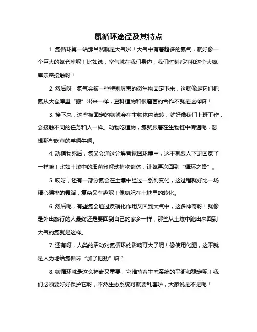 氮循环途径及其特点