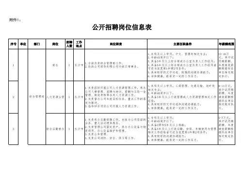 2020公开招聘岗位信息表hn