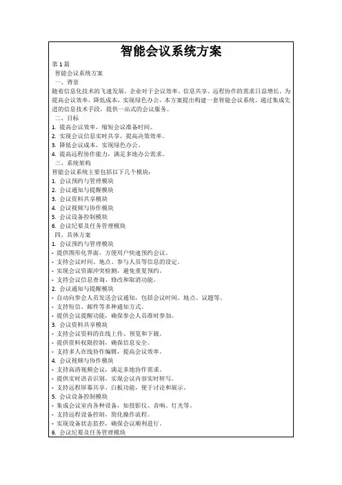 智能会议系统方案