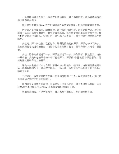 狮子与野牛寓言故事