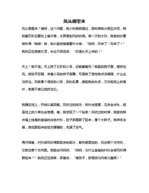 作文《风从哪里来》