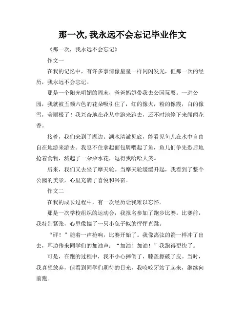 那一次,我永远不会忘记毕业作文