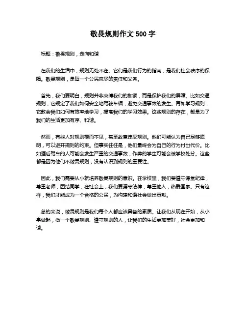 敬畏规则作文500字