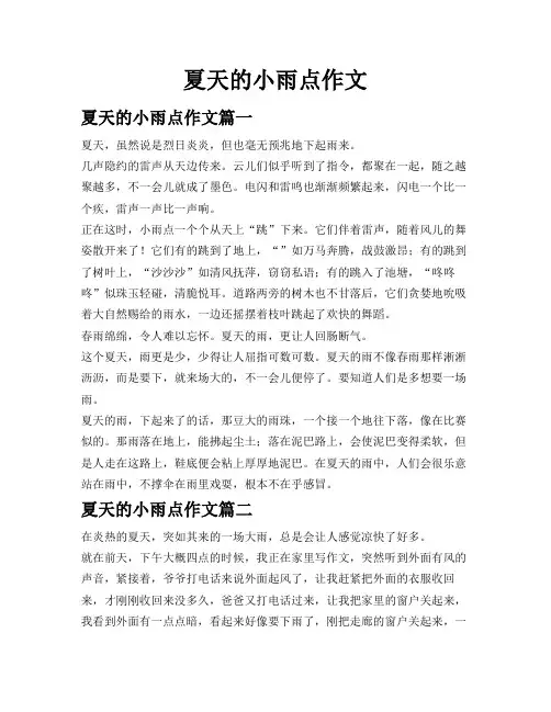 夏天的小雨点作文