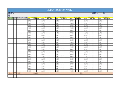 仓库出入表格