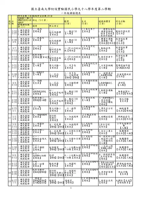 国立台南大学附设实验国民小学九十八学年度第二学期