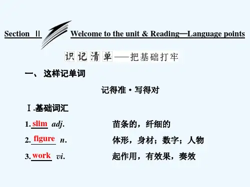2018-2019学年高中英语译林版必修1课件：Unit 3 Section Ⅱ Welcome to the unit & Reading — Langua