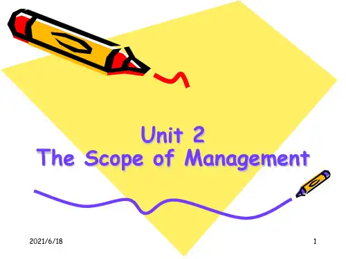 工商管理专业PPT英语课件Unit 2 The Scope of Managem