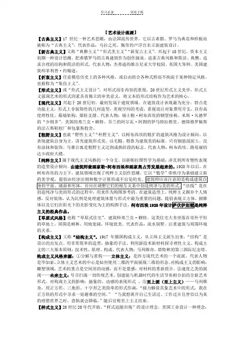 各类设计流派与风格(名词解释)