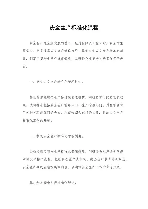 安全生产标准化流程