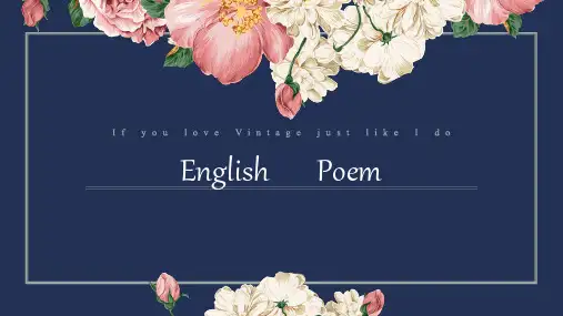 人教版高中英语选修六课件：Unit2 poem(共25张PPT)