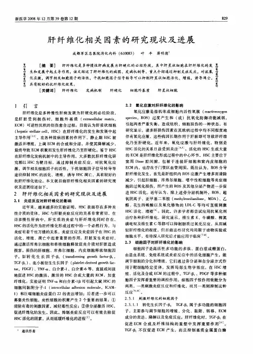 肝纤维化相关因素的研究现状及进展