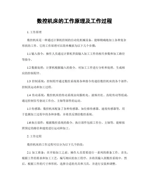 数控机床的工作原理及工作过程