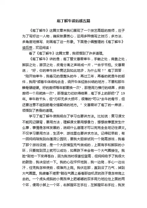 庖丁解牛读后感五篇