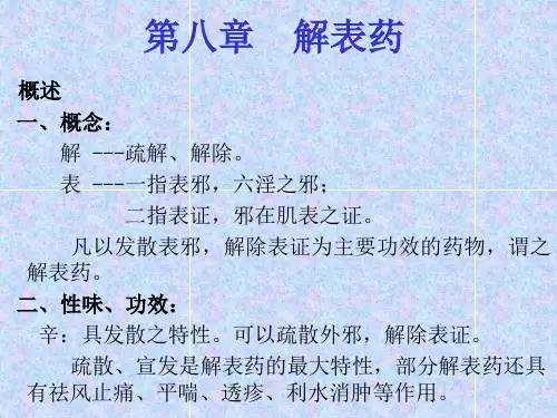 中药学各论第八章解表药
