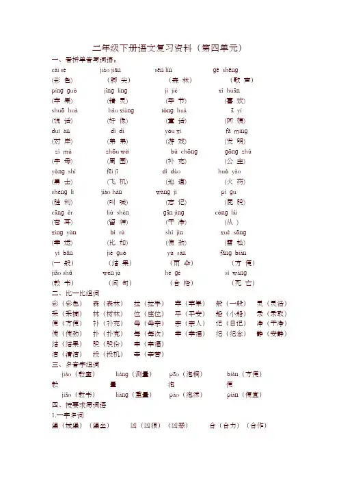 部编版二年级语文下册第四单元知识点汇总