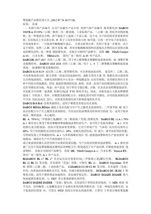 聚氨酯产品催化剂大全新