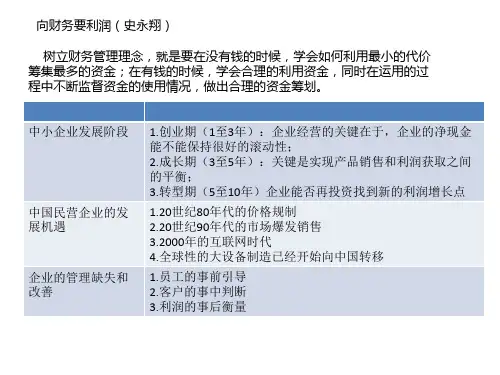 向财务要利润