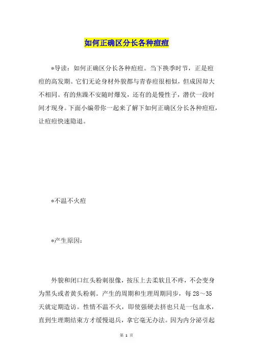 如何正确区分长各种痘痘