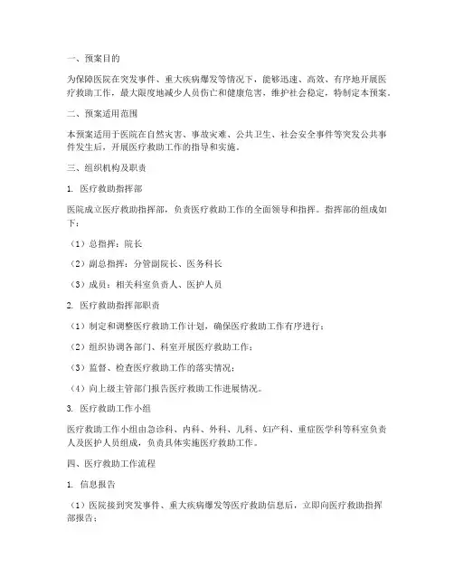 医院医疗救助应急预案