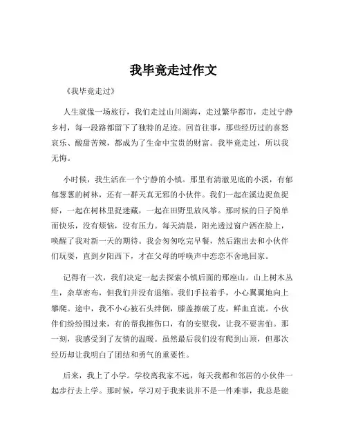 我毕竟走过作文 2