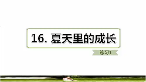 部编版六年级语文上册第五单元第16课《夏天里的成长》练习课件