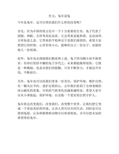 作文：兔年说兔