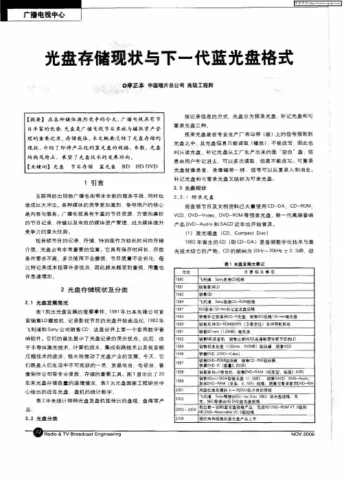 光盘存储现状与下一代蓝光盘格式