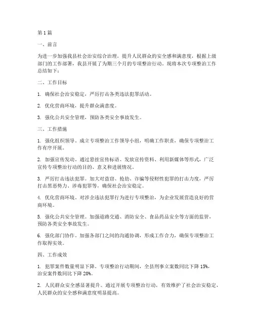 县专项整治工作总结范文(3篇)