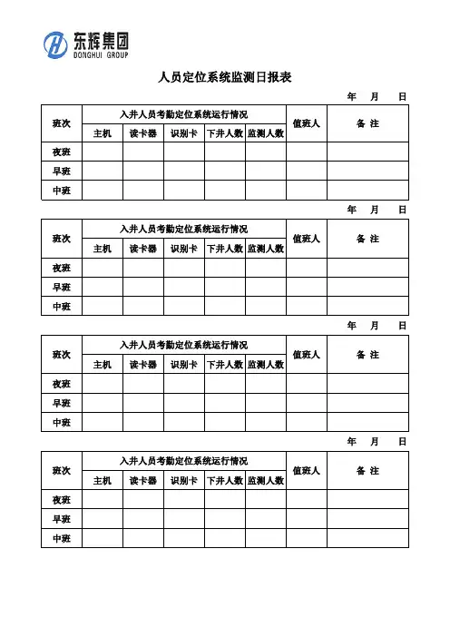 人员定位监测日报