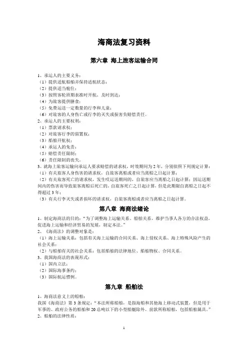 海商法复习资料