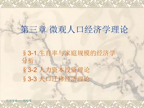 第三章-微观人口经济学理论精品PPT课件