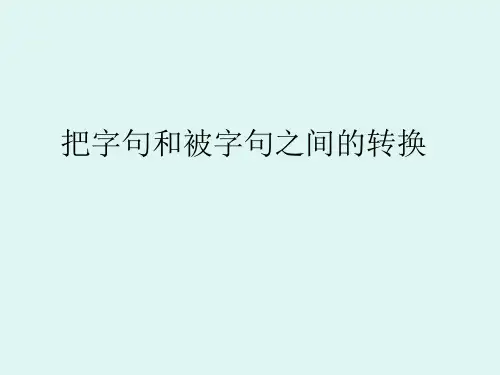把字句和被字句之间的转换