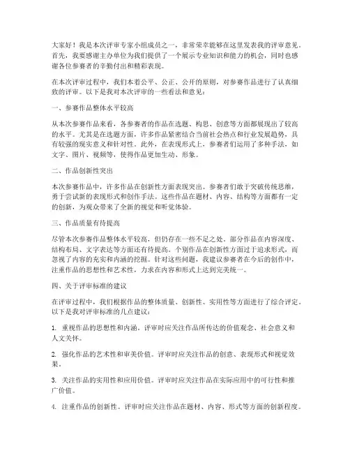 评审专家意见发言稿范文