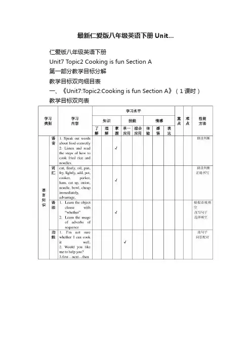 最新仁爱版八年级英语下册Unit...
