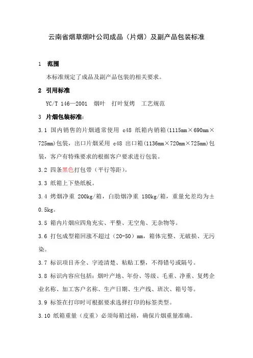 成品包装标准