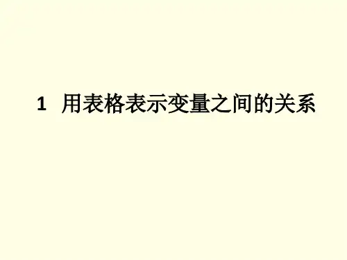 六年级下册数学课件(鲁教版)用表格表示变量之间的关系