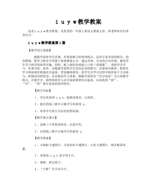 i u y w教学教案