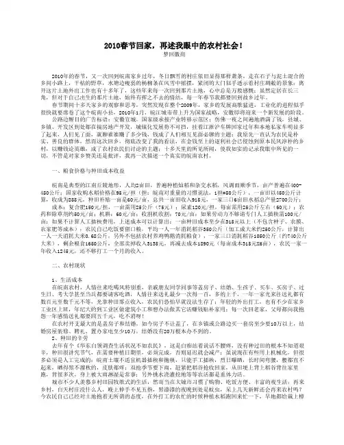 春节回家再述我眼中的农村社会