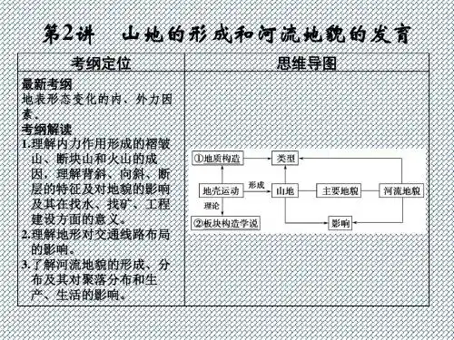2015届高考地理一轮整合提升课件第4章第2讲《山地的形成和河流地貌的发育》(人教版)