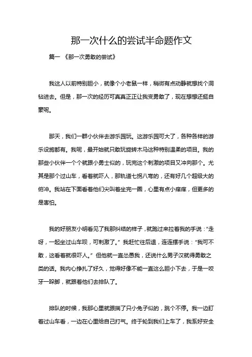 那一次什么的尝试半命题作文