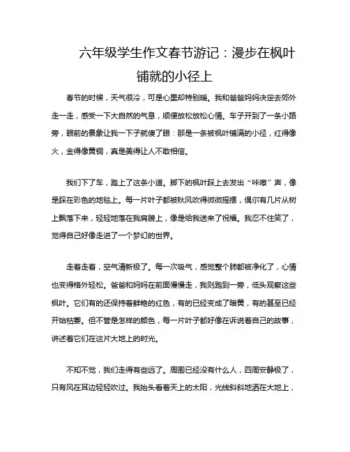 六年级学生作文春节游记：漫步在枫叶铺就的小径上