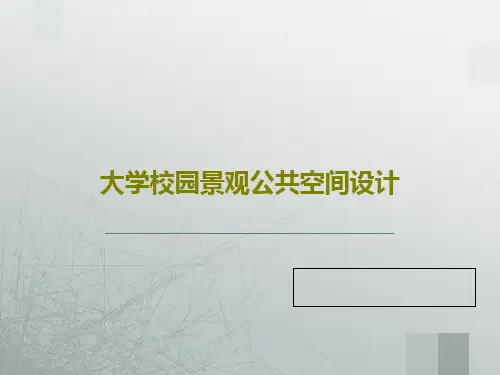 大学校园景观公共空间设计39页PPT