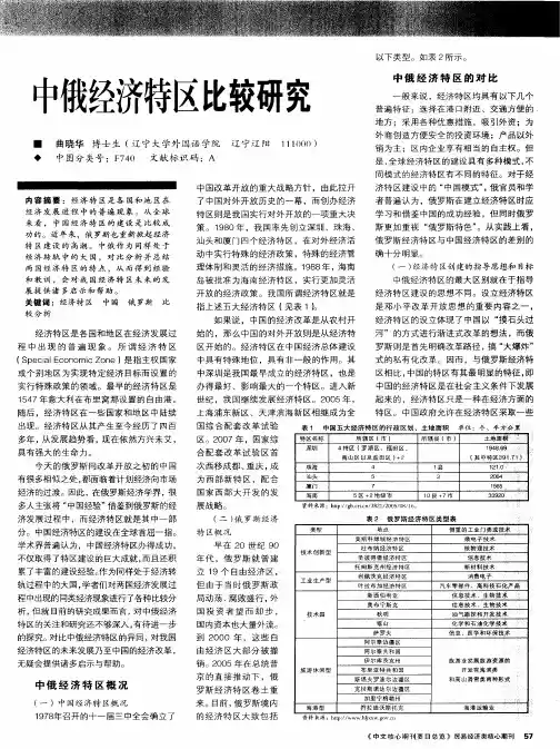 中俄经济特区比较研究