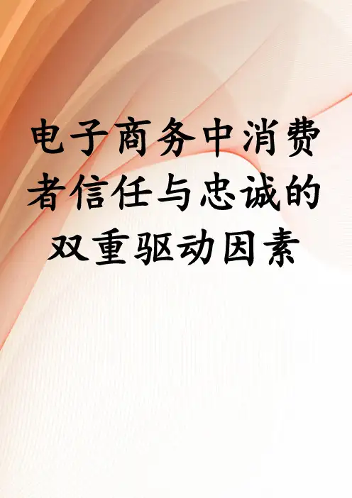 电子商务中消费者信任与忠诚的双重驱动因素