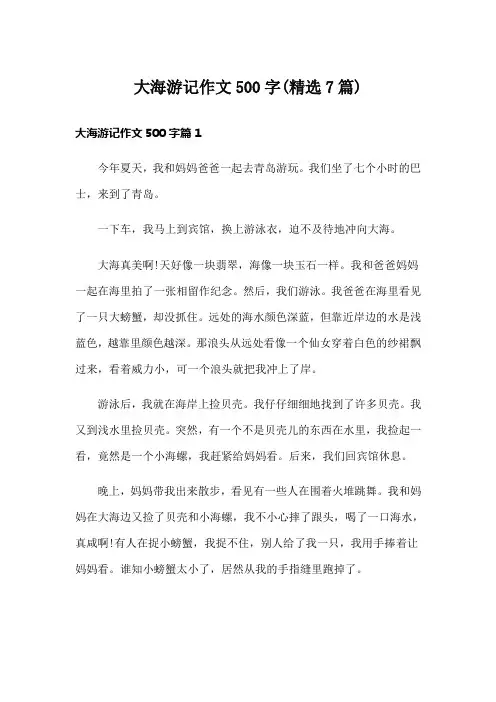 大海游记作文500字(精选7篇)