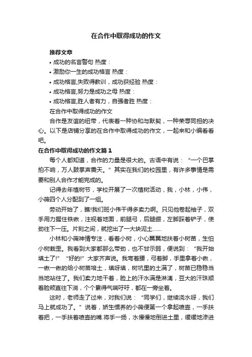 在合作中取得成功的作文